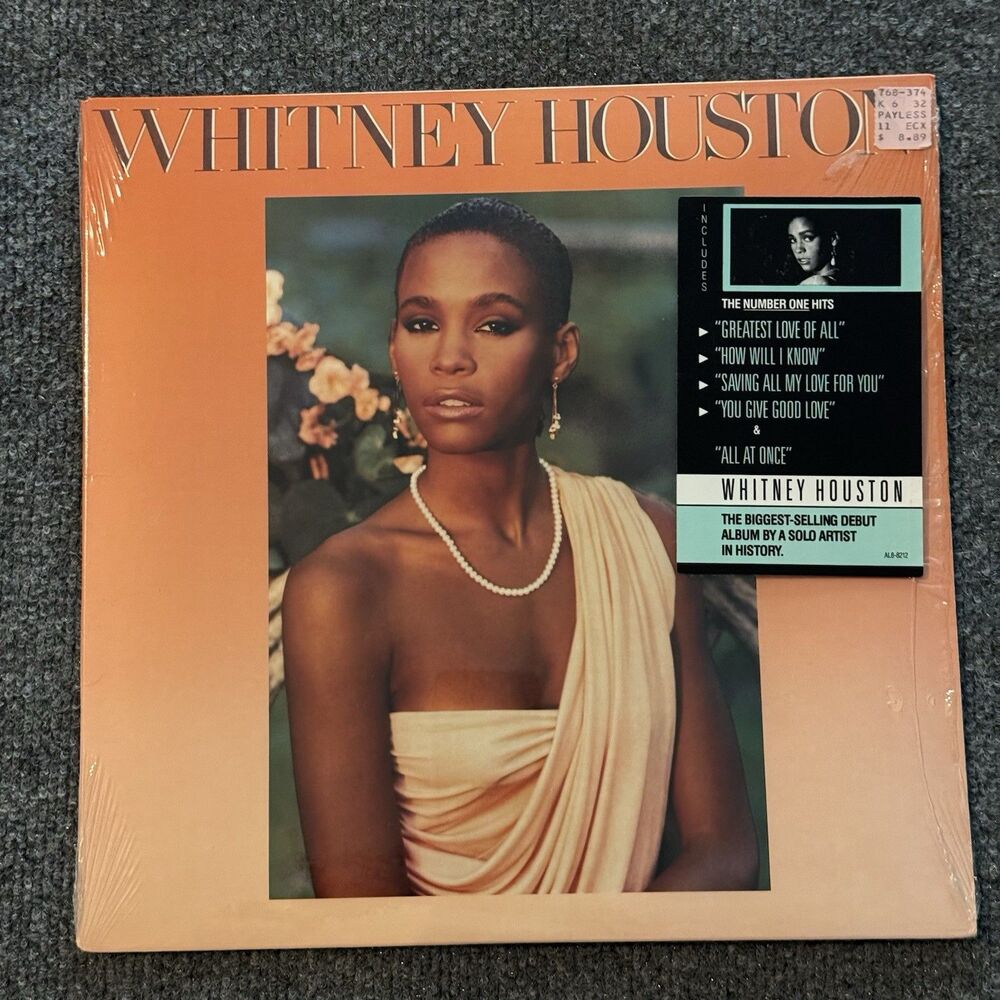 Whitney Houston Self Titled Vinyl LP 1985 Arista AL 8-8212 Shrink Hype Sticker